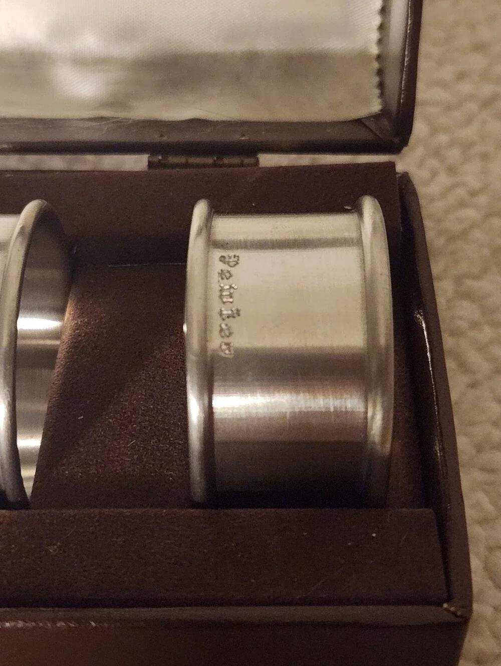 Pewter  Napkin Ring Set - 4 Pack